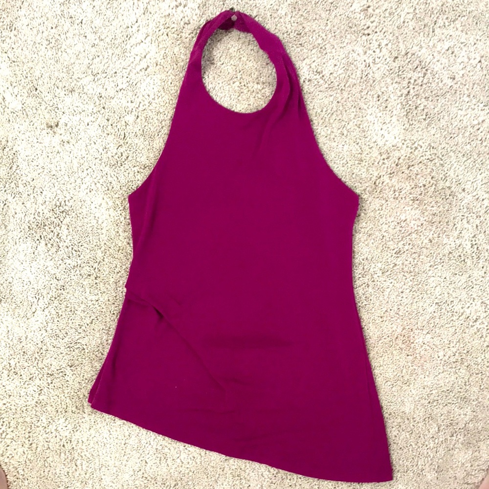 ASTR a-symmetrical halter top in plum